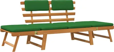 Obrázek produktu pro vidaXL Zahradní lavice s polštáři 2 v 1 190 cm z masivního dřeva akácie