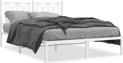 Immagine prodotto di Maison Exclusive - Letto con testiera in metallo bianco 140x190 cm