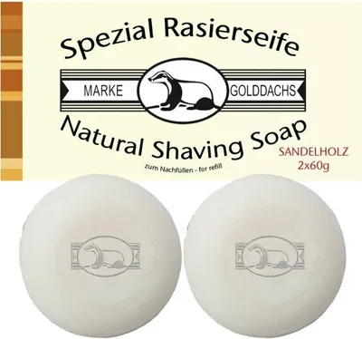 Produktbild von Rasierseife Sandelholz 2er Pack Golddachs 2X60 g