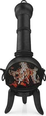 Produktbild von Terrassen- und Innenhofsesselgrill mit Sicherheitsabdeckung und Grillzange