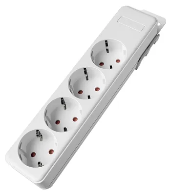 Immagine prodotto di Prese multiple Braytron a 4 vie senza cavo, senza interruttore, 3680 W, sicurezza bambini, ciabatta per installazione personalizzata con sistema a clip