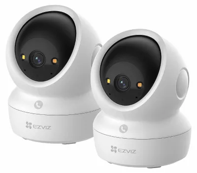 Produktbild von EZVIZ H6c Pro 4K Innenkamera 2er-Set – 360° Pan & Tilt – KI-Personenerkennung – WiFi 6 – MicroSD & Cloud