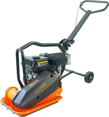 Produktbild von ATIKA V 11000 Rüttelplatte mit Fahrvorrichtung & Gummiplatte, Benzin für Bodenverdichtung, Pflasterungen