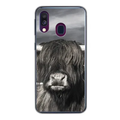 Produktbild von MuchoWow® Handyhülle Schutzhülle Hülle für Samsung Galaxy A40 Schottischer Highlander - Tiere - Hörner Silikon Softcase Handy Hülle - Handy-Tasche