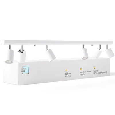 Obrázek produktu pro 6plamenný stropní reflektor, bodový paprsek, jednoduchý design, otočný