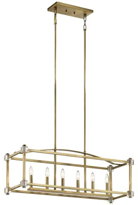 Produktbild von Elstead Cayden Kronleuchter E14 6-fach Naturmessing