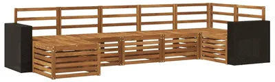 Productafbeelding van vidaXL Tuinset met 7 zitplaatsen, natuurlijke uitvoering