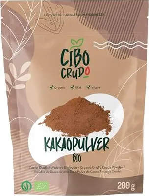 Produktbild von Kakao Pulver - 200g. Kakao Stark Entölt - Ohne Zucker. Roh Kakaopulver. Rohkakao aus Premium Kakaobohnen. Backkakao 100% Rein.