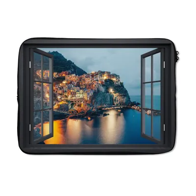 Produktbild von MuchoWow® Laptop Hülle 14 ZollAusblick - Italien - Meer Laptoptasche - Laptoptasche - Stoßsicher - Schutzhaube
