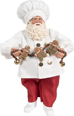Produktbild von Clayre & Eef Weihnachtsdekorationsfigur Weihnachtsmann 27 cm Weiß Rot Textil