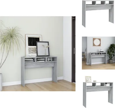 Zdjęcie produktu dla vidaXL Stolik konsola szary Sonoma 105x30x80 cm materiał drewnopochodny - Stoliki boczne