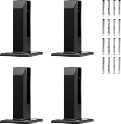 Produktbild von SucceBuy Glasklemme, 4 Stück quadratische Geländerhalterung für 0,31"-0,47" gehärtetes Glas, 304 Edelstahl-Montageklemme, 0,12" dicke Glasregalhalterung für Balkon, Garten, Terrasse, Treppe