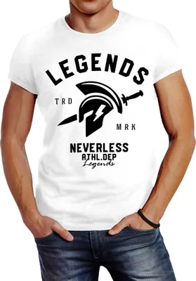 Produktbild von Cooles Herren T-Shirt Legends Sparta Gladiator Gym Athletics Sport Fitness Neverless® weiß S