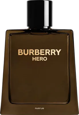 A product shot of a Burberry Hero Parfüm bottle.