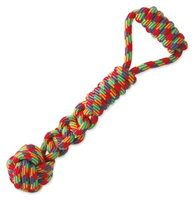 Produktbild von Dog Fantasy Spielzeug Zerrseil mit Griff und Ball 37cm