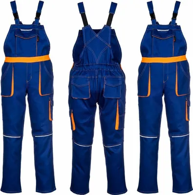 Produktbild von NIZO C Gr. 134 Latzhose Für Kinder Kinderlatzhose BLAU ORANGE Arbeitshose Kinderhose Mädchenhose Jungenhose Gartenhose Freizeithose Jungen