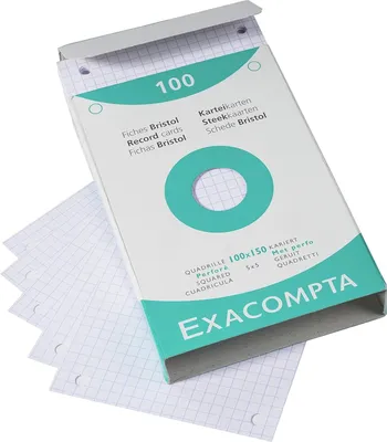Produktbild von EXACOMPTA Karteikarten 125 x 200 mm kariert gelocht weiß 100 Karteikarten