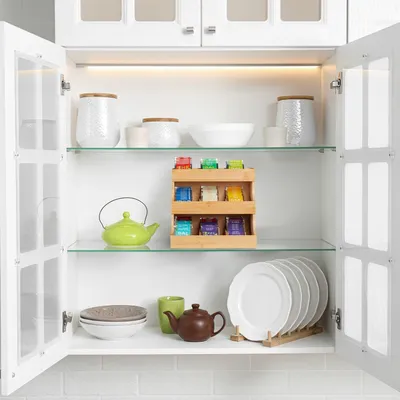 Immagine prodotto di Organizer per bustine di tè bianco, contenitore in bambù a 9 scomparti