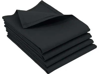 Produktbild von Geschirrtücher 4er Set aus Halbleinen, 50% Baumwolle, 50% Leinen, 50x70 cm, schwarz