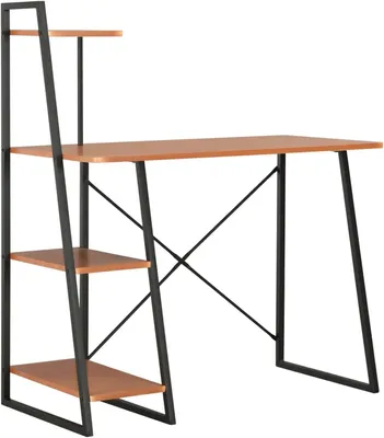 Produktbild von Schreibtisch mit Regaleinheit in Schwarz und Eiche 102×50×117 cm