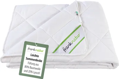 Produktbild von franknatur Sommerdecke 155x220 Bettdecke Sommer Füllung 80% Baumwolle und 20% Lyocell Lyocell waschbar