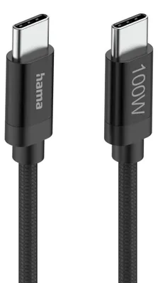 Produktbild von Hama Fabric, 1,5 m, USB C, USB C, USB 2.0, 0,48 Gbit/s, Schwarz