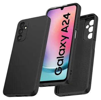 Immagine prodotto di Custodia per Samsung Galaxy A24 4G Morbido silicone liquido, custodia in gomma antiurto nera