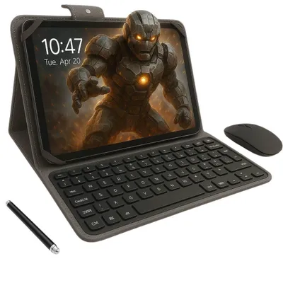 GOLDSTERN-TECH TabSlate Lite Set Tablet Set mit Bluetooth Tastatur, Maus, Stylus, Hülle 64 GB Speicherkapazität 10,1 Zoll