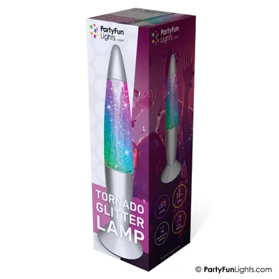 Zdjęcie produktu dla PartyFunLights - Tornado twinkle light - zmieniające kolor - srebrne - działa na 3 baterie AA - złącze USB