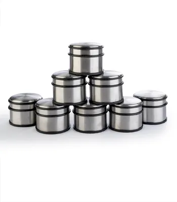 Produktbild von Türstopper - Ø 9 cm - Silbergrau - Schwarz - Stahl - Gummi - 8er Set