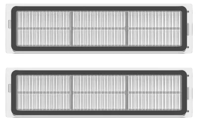 Two robot vacuum cleaner filters shown side-by-side.