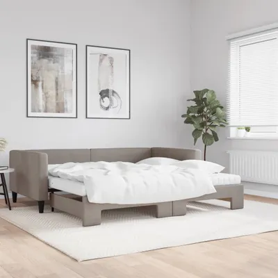 Produktbild von Maison Exclusive - Tagesbett Ausziehbar mit Matratzen Taupe 100x200 cm Stoff