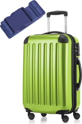 Obrázok produktu pre Hauptstadtkoffer Alex - Príručný kufor 55 cm + popruh na kufor ako darček, vozík s rozťahovacím skladaním na príručnú batožinu, 4 kolieska, tvrdá lesklá škrupina, TSA, jablkovo zelená