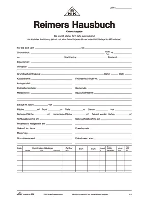 Productafbeelding van RNK Verlag 536, Reimers huisboek, 1 pagina per 3 maanden, met jaaroverzicht, formaat DIN A4