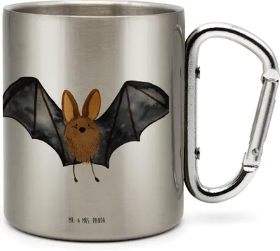 Produktbild von Mr. & Mrs. Panda Teetasse Fledermaus Flügel - Transparent - Geschenk, thermotasse, Becher Aus Edelstahl, Gute Laune, Isolierbecher, Thermobecher, Teebecher