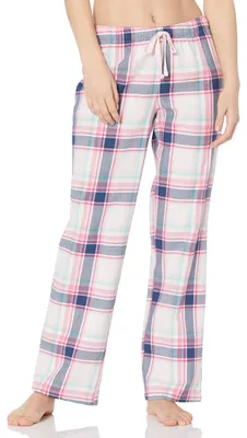 Produktbild von A. Essentials Damen Pyjamahose aus Flanell, Rosa Weiß Großes Karo, XXL