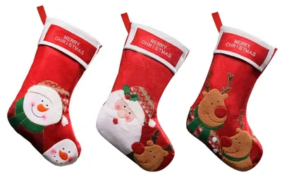3 Weihnachtsstrümpfe für Deko, Kamin, Geschenke