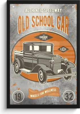 Produktbild von MuchoWow® MuchoWow® Gerahmtes Poster Mancave - Auto - Retro - Zeichnung 40x60 cm - Poster mit zchwarzem Bilderrahmen - Papierdruck - Wandbilder