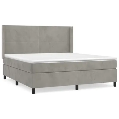 Productafbeelding van vidaXL Boxspringbed met matras, lichtgrijs, 160x200 cm, fluweel