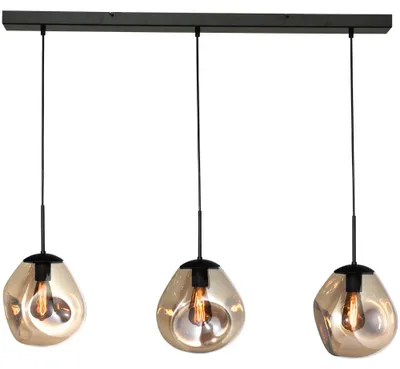 Produktbild von masterlight Pendelleuchte Lava 3-flammig Glas Gold 100x24cm