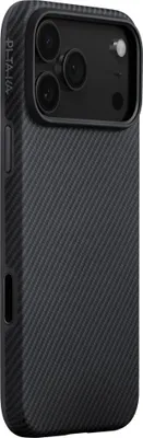Image de Pitaka UltraGuard Coque iPhone 17 Pro – Compatible avec MagSafe – Résistance MIL-STD-810H aux chutes – Fabriqué en fibre d'aramide et TPU - Noir