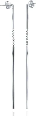Produktbild von MATERIA Damen Ohrringe Stecker 925 Sterling Silber lang hängend - Ohrhänger rhodiniert mit Geschenkbox SO-255