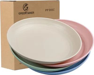 Produktbild von Famanu Essgeschirr Set - 4 Stück, Bruchsichere und Mikrowellenfeste Teller für Salate, Desserts und Frühstück