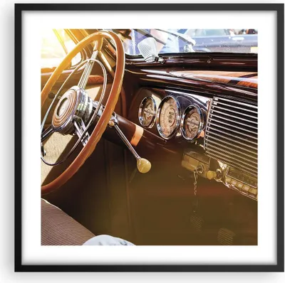 Produktbild von Gerahmtes Poster - Schwarzer Rahmen - Auto Retro Vintage - 50x50 cm - Wand Bild - Wanddeko - Wandbilder - Kunstposter - Wandposter - Bilderrahmen - Bilder - Kunstdruck - P2BAC50x50-4939
