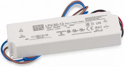 Image de Mean Well LPV-60-12 SNT 12 V CC 0-5 A 60 W IP67