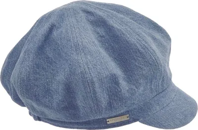 Seeberger Jeansstoff Ballonmütz in blau