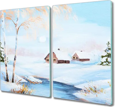 Produktbild von Coloray Hackbrett Herdabdeckplatte 2x30x52 cm Küchenbrett Kochplattenabdeckung Schneidebrett - Winterschneebaumhaus
