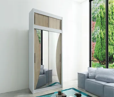 Obrázek produktu pro Nástavec na šatní skříň MINIO 120 cm bílý / dub Sonoma