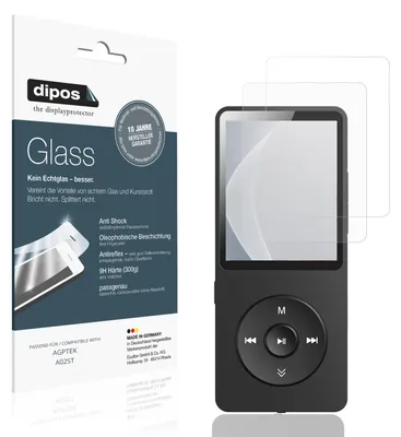 Produktbild von 2x Schutzfolie für AGPTEK A02ST matt - Anti-Shock 9H Folie dipos Glass Kunststoffglas