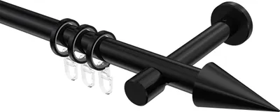 Produktbild von Interdeco Gardinenstange / Vorhangstange Schwarz, Typ Prestige Savio (Kegel), 20 mm Ø 1-läufig, 480 cm